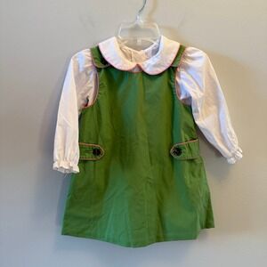 The Beaufort Bonnet Company Janie Jumper – Green/White Peter Pan Collar Shirt